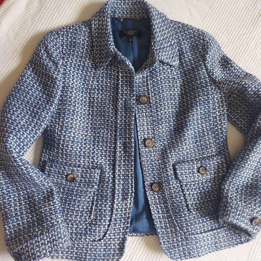 Talbots Women's Blue Tweed Jacket
